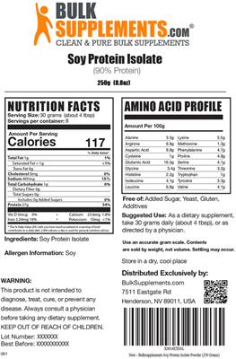 Soy Protein Isolate (90% Protein) label