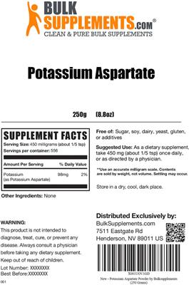 Potassium Aspartate label