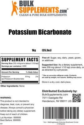 Potassium Bicarbonate label