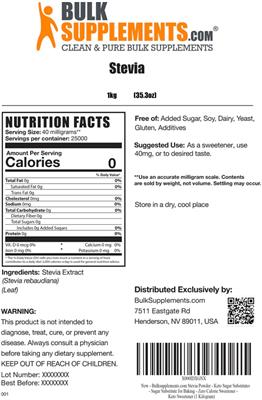 Stevia label