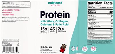 Protein 15 g Chocolate label