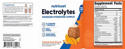 Electrolytes Advanced Hydration Complex Tropical Fruit Punch label