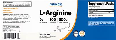 L-Arginine 5 g Unflavored label