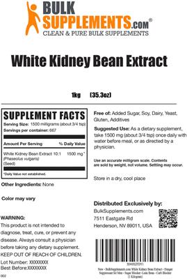 White Kidney Bean Extract label