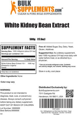 White Kidney Bean Extract label