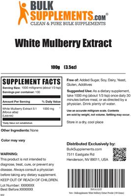 White Mulberry Extract label