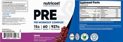 PRE Pre-Workout Complex Grape label