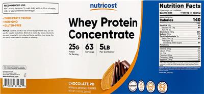 Whey Protein Concentrate 25 g Chocolate PB label