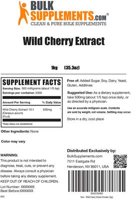 Wild Cherry Extract label