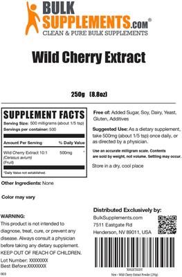 Wild Cherry Extract label