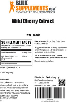 Wild Cherry Extract label
