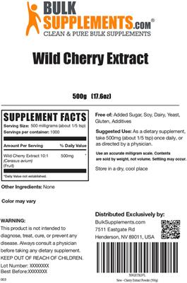 Wild Cherry Extract label