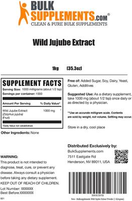 Wild Jujube Extract label