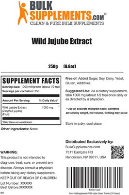 Wild Jujube Extract label