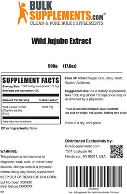 Wild Jujube Extract label