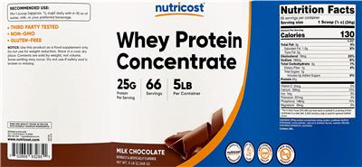 Whey Protein Concentrate 25 g Milk Chocolate label