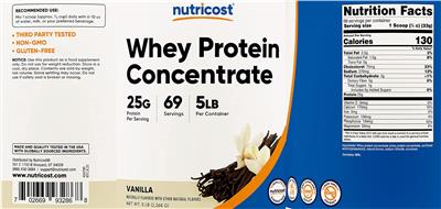 Whey Protein Concentrate 25 g Vanilla label