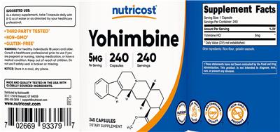 Yohimbine 5 mg label