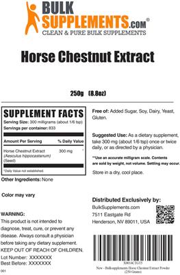 Horse Chestnut Extract label