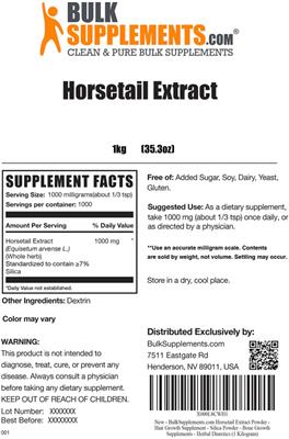 Horsetail Extract label