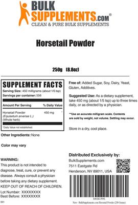 Horsetail Powder label