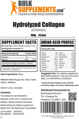 Hydrolyzed Collagen (Chicken) label