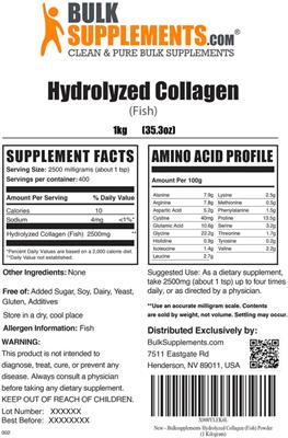 Hydrolyzed Collagen (Fish) label