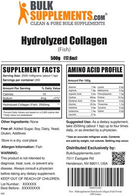 Hydrolyzed Collagen (Fish) label