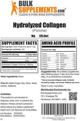Hydrolyzed Collagen (Porcine) label