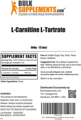 L-Carnitine L-Tartrate label