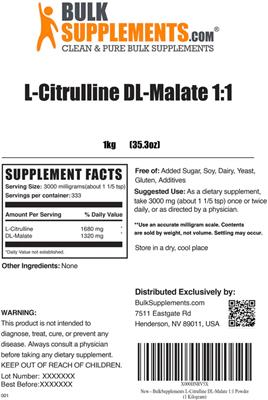 L-Citrulline DL-Malate 1:1 label