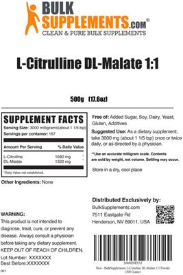 L-Citrulline DL-Malate 1:1 label