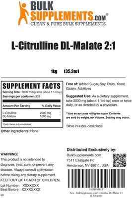 L-Citrulline DL-Malate 2:1 label