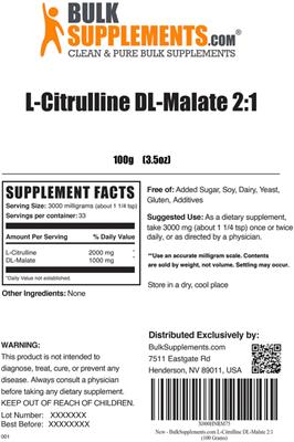 L-Citrulline DL-Malate 2:1 label