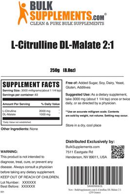 L-Citrulline DL-Malate 2:1 label
