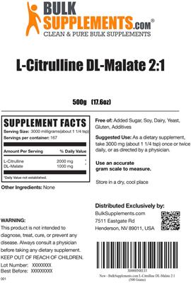 L-Citrulline DL-Malate 2:1 label