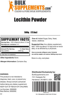 Lecithin Powder label