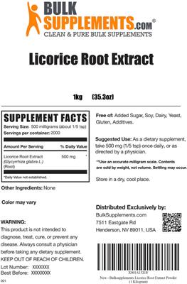 Licorice Root Extract label