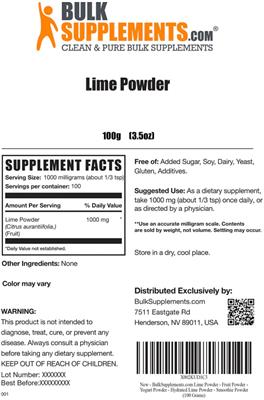 Lime Powder label