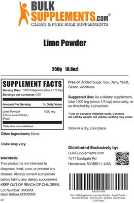 Lime Powder label