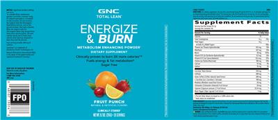 Energize & Burn Fruit Punch label