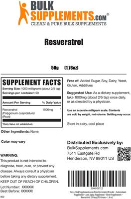Resveratrol label