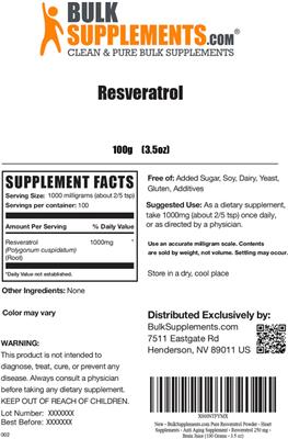 Resveratrol label