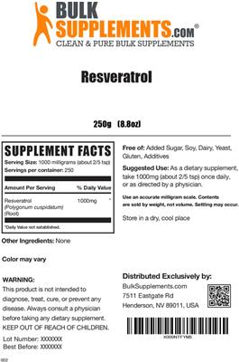 Resveratrol label