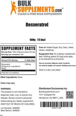 Resveratrol label