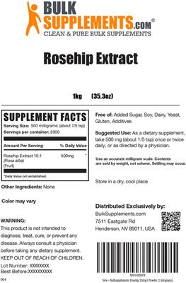 Rosehip Extract label
