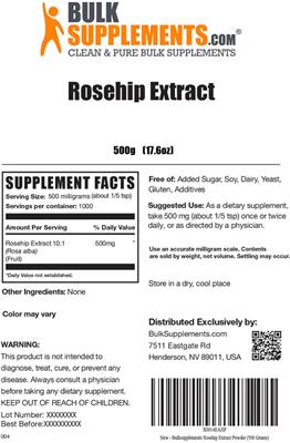 Rosehip Extract label