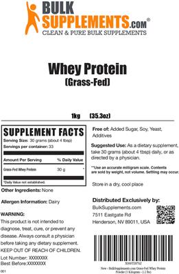 Whey Protein (Grass-Fed) label