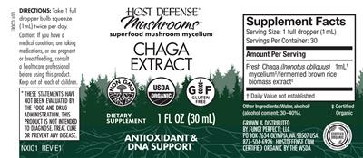 Chaga Extract label