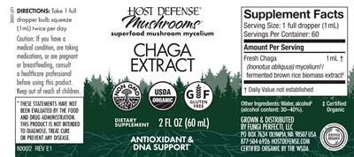 Chaga Extract label